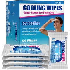 Cooling Face Body Wipes – 5 Packs of 10 (50 50 Count (Pack 1), 50