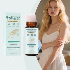 Frankincense And Castor Oil Rose Quartz Roll-on Organic Cold-Pressed Castor Oil