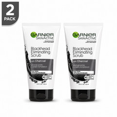 2x Garnier SkinActive Charcoal Blackhead Eliminating Scrub, 5 Fl Oz 2 Pack NEW