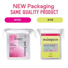 Swisspers Premium Facial Cleansing Pad 100 Cotton Ultra Soft Extra Large 50