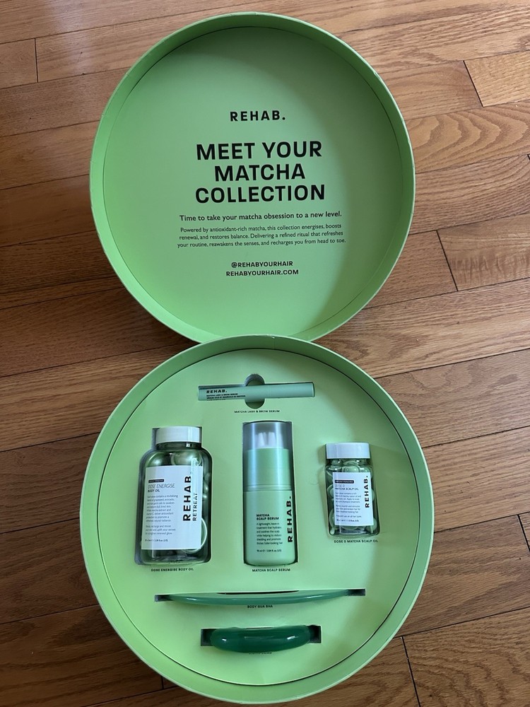 REHAB Matcha Collection – Bright Green Skincare Set