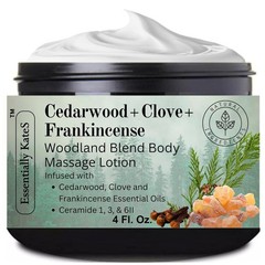 Cedarwood + Clove + Frankincense « Woodland Blend » Lotion 4 oz – enriched with Ce