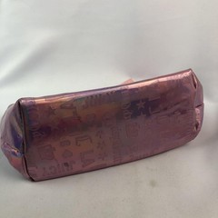 Juicy Couture Pink Holographic Cosmetic Bag W/ Travel Toiletry Bottle New