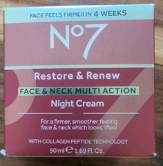 No7 Restore & Renew Face & Neck Multi Action Night Cream Fragrance Free 1.69oz