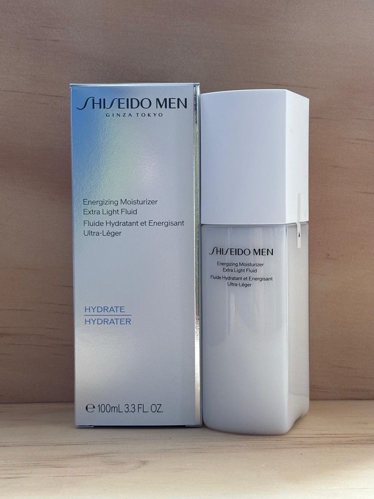 Shiseido Men Energizing Moisturizer Extra Light Fluid Hydrate 3.3Oz ~ New in Box