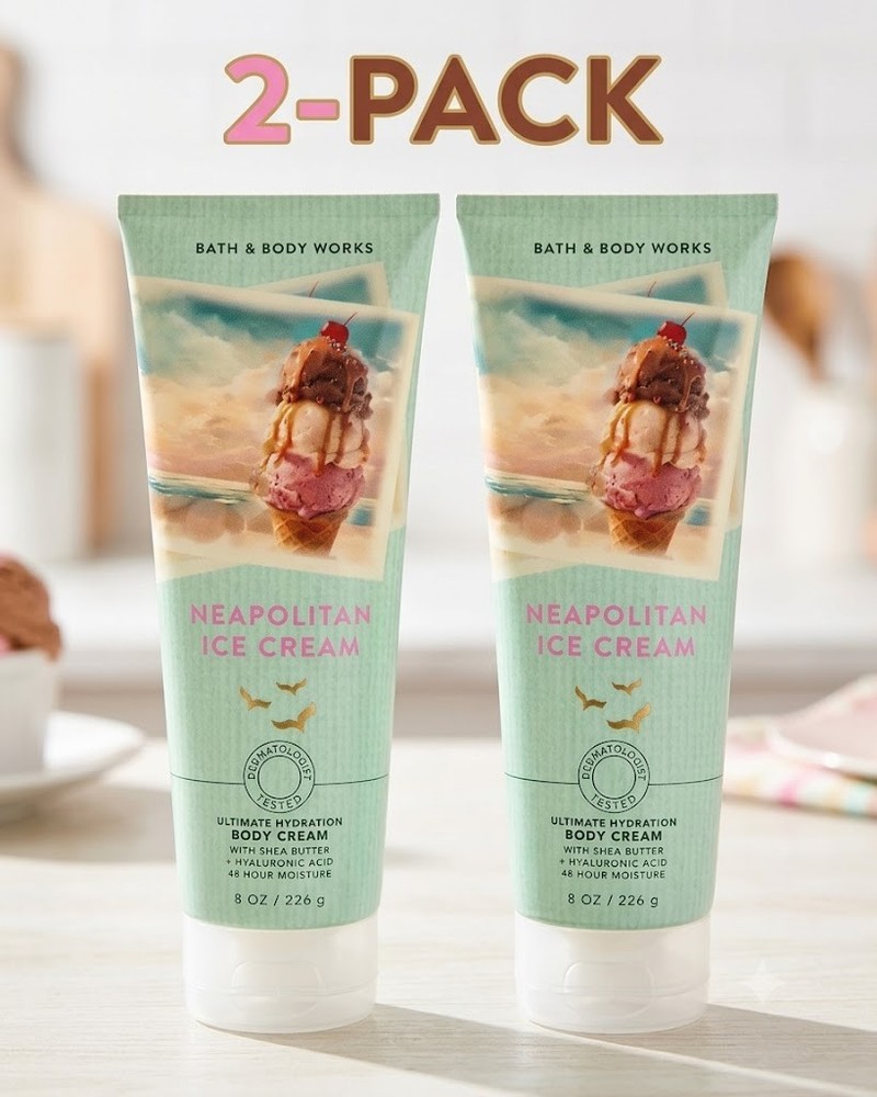 NEW 2 PACK Neapolitan Ice Cream Ultimate Hydration Body Cream 8 oz