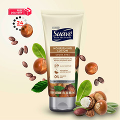 Suave Lotion, Cocoa Butter Shea – Nourishing Hand & Body 4 Fl Oz (Pack of 3)