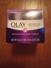 NEW Olay Age Defying Anti-Wrinkle Replenishing Night Cream 2 oz Purple Box/White
