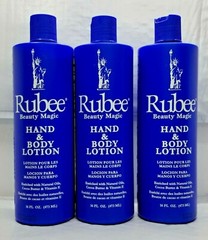 LOT OF 3-RUBEE BEAUTY MAGIC HAND & BODY LOTION 16oz EACH