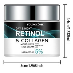 Day And Night Retinol & Collagen Moisturizer Face Cream W Hyaluronic Acid 2.0oz