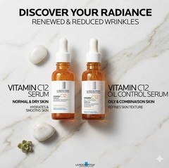 La Roche Posay Pure Vitamin C12 Serum 30ml Hyaluronic & Salicylic Acid Pack of 2