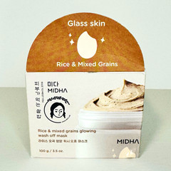 MIDHA Glass Skin Rice & Turmeric Face Wash-Off Mask Vegan 3.5 oz GC10DE