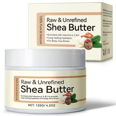 QJCWXIAOX Raw & Unrefined Shea Butter for Body, Face & Hair, Pure Shea Butter wi
