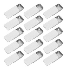18 Pcs Small Tinplate Boxes with Lid Empty Rectangular Metal Candy Containers