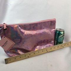 Juicy Couture Pink Holographic Cosmetic Bag W/ Travel Toiletry Bottle New