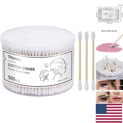 Versatile 500 Count Cotton Swabs with Strong Wooden Tips & Storage Box