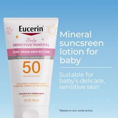 Eucerin Sun Sensitive Mineral Baby Sunscreen 4 Fl Oz (Pack of 1), White