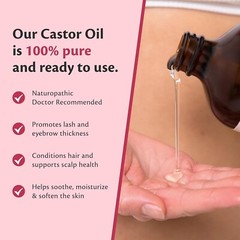 M3 Pure Hexane-Free Cold Pressed Castor Oil 500mL Glass Bottle for Hair