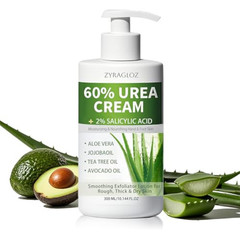 60% Urea Cream with 2% Salicylic Acid, Urea Cream 60 Percent for Feet & Hands, M