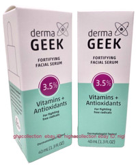 Lot 2 x Derma Geek Fortifying Facial Serum 1.3 oz ( 40 ml ) NEW IN BOX
