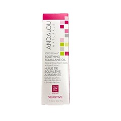 Andalou Naturals 1000 Roses Soothing Squalene Oil for Sensitive Skin 1 Fl Oz