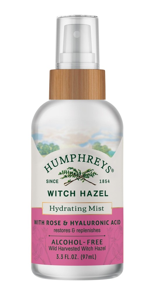Humphreys Witch Hazel Hydrating Toner Mist Spray 3.3 Fl Oz (Pack of 1), Clear