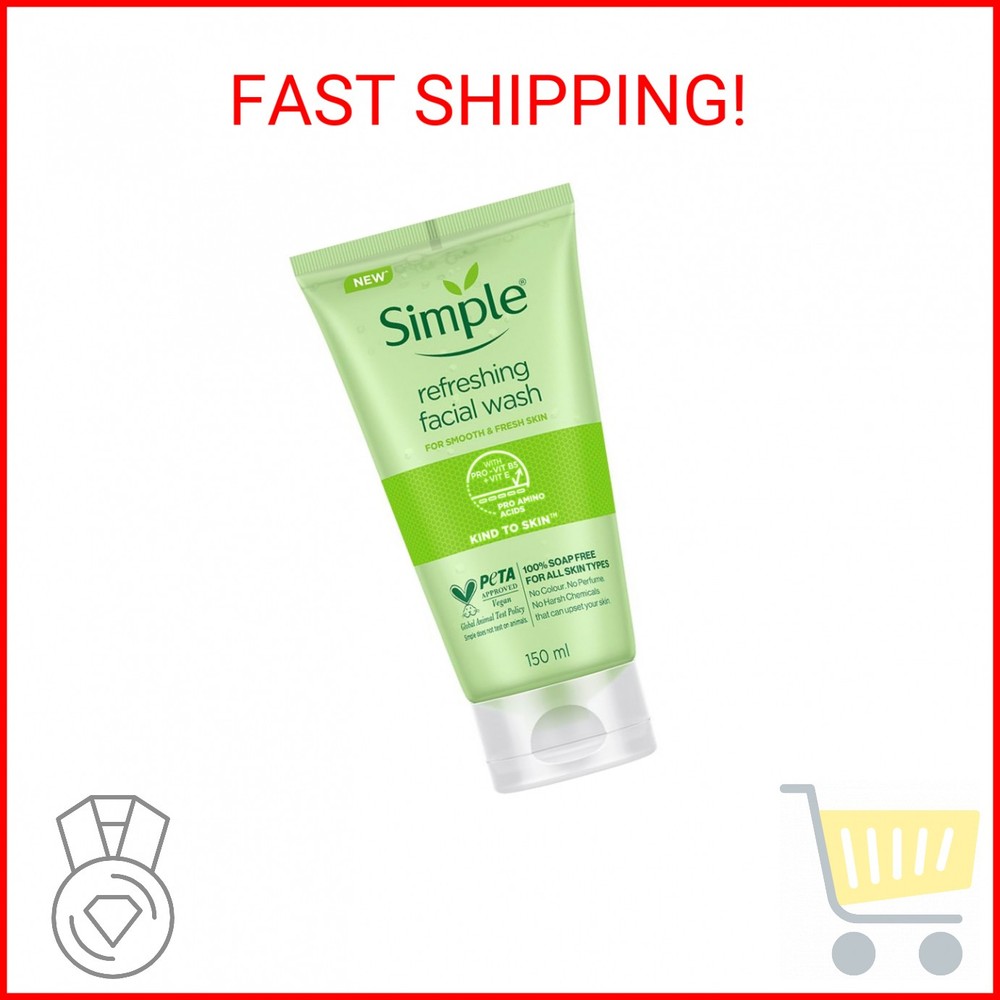 Simple Kind to Skin Refreshing Facial Wash Gel ,150 ml (5 Ounce)