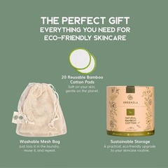 Reusable Makeup Remover Pads 20 Pack Washable Bamboo Cotton Rounds Storage Box