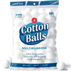 DecorRack 100 Count [Large Size] Cotton Balls, 100% 1 Pack, Large (100 Pcs)