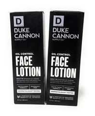 2 Pack: Duke Cannon Oil Control Face Lotion, 3 oz, Fragrance Free New