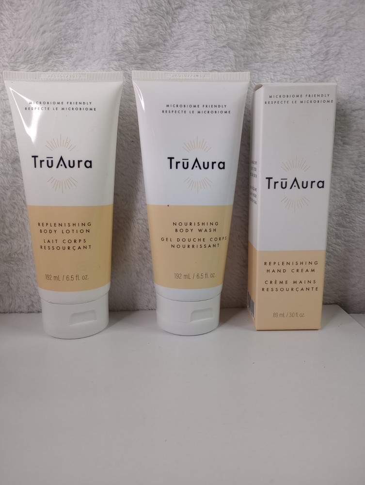 3pc TruAura Replenishing Body Lotion Hand Cream Body Wash READ DESCRIPTION