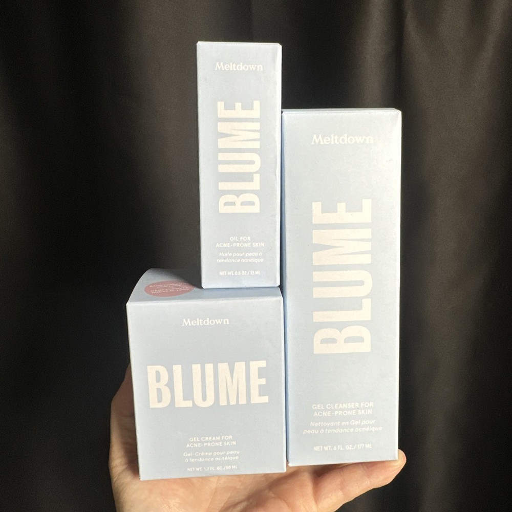 Blume Meltdown Gel Cleanser And Oil Acne Prone Skin, Gel Cream Skincare Set
