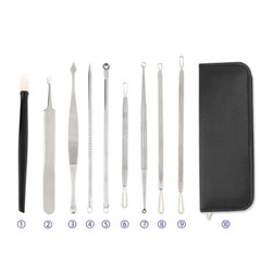 9Pcs Pimple Remover Tool Kit Blackhead Extractor Comedone Acne Spot Popper HOT