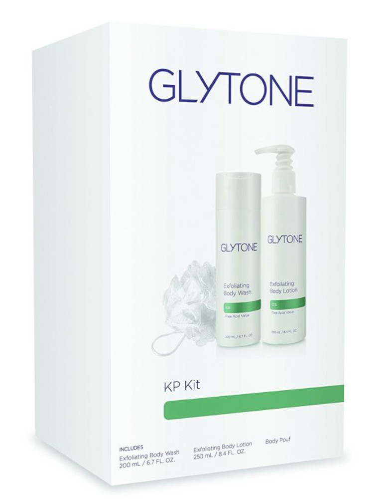 Glytone KP Kit Keratosis Pilaris – Exfoliating Body Wash Lotion Shower Pouf