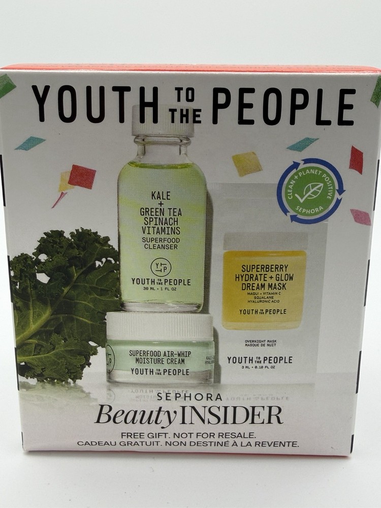 SEPHORA Youth To The People Beauty Insider Birthday Gift 3 Piece Set – NIB