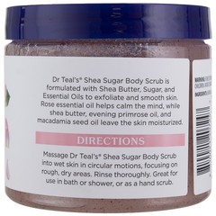 4 Pack Dr Teal&rsquo;s Shea Sugar Body Scrub, Rose, 19 oz