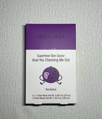 Idealove Korean Skincare Superfood Skin Savior Acai Out Sheet Face Mask 5-Pack
