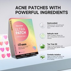 Dazzlook Cute Pink Heart Pimple Patch 0.21 Count (Pack of 48), Multicolored