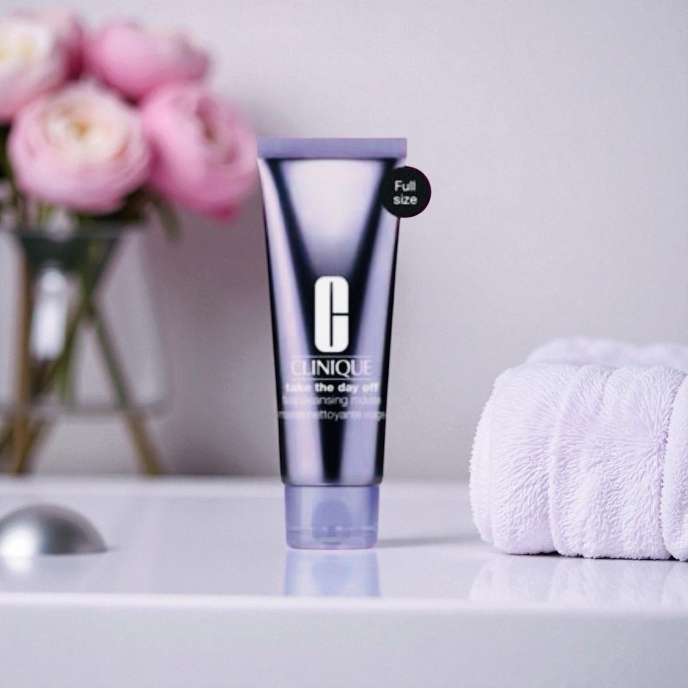 NEW CLINIQUE 4.2 oz 125ml CLEANSING MOUSSE SOAP CLEANSER FACE TAKE THE DAY OFF