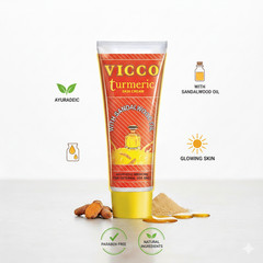 Vicco Turmeric Skin Cream 70g with Sandalwood Oil | Natural Ayurvedic Face Cream