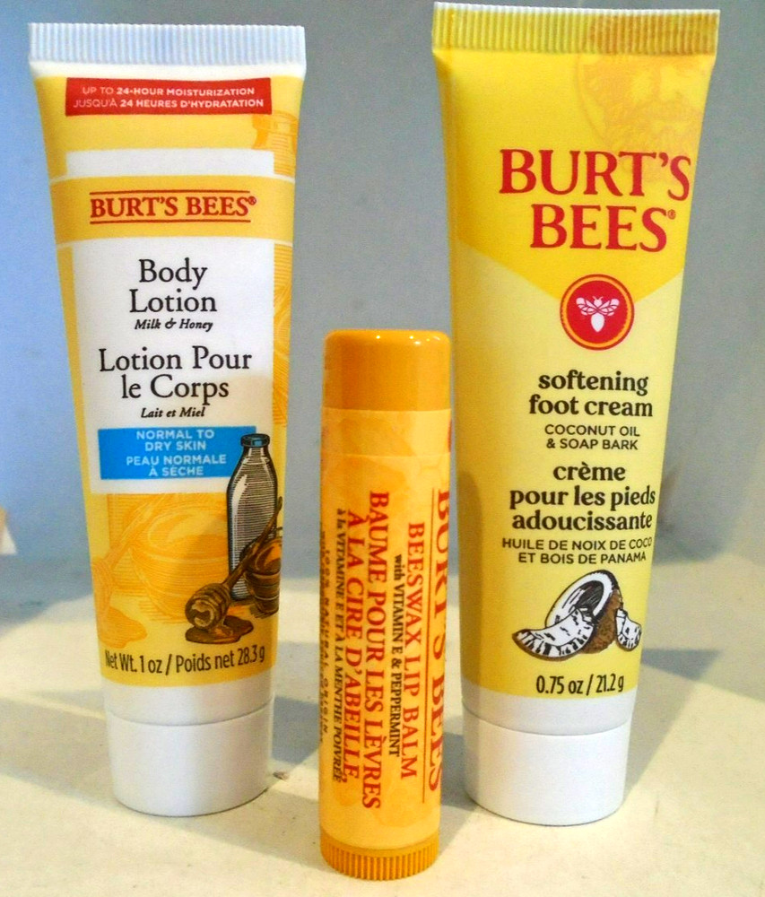 Burt’s Bees Foot Cream & Body Lotion Travel Size Coconut With Lip Balm Vitamin E