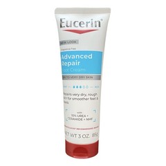 Eucerin Advanced Repair Foot Cream For Very Dry Skin Fragrance Free Daily 3 OZ.