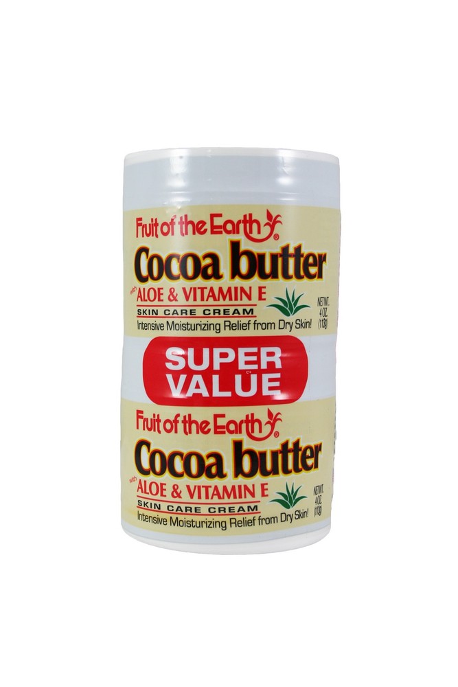 Fruit of the Earth Cocoa Butter Cream with Aloe and Vitamin E – Twin Pack 2×4 oz