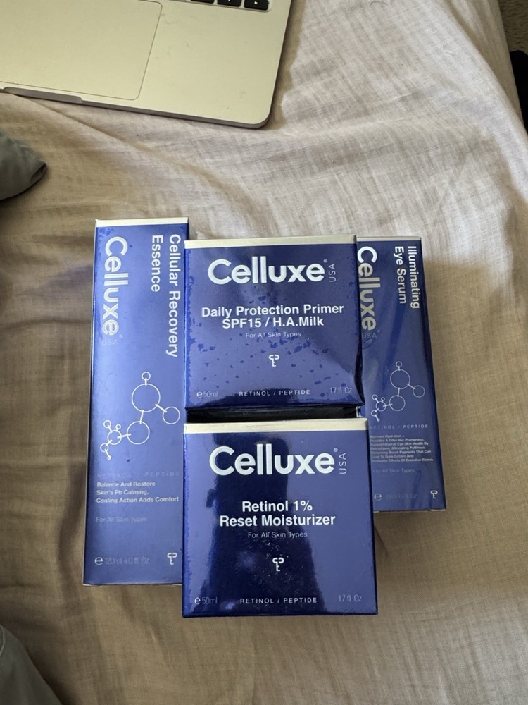 Nib sealed Celluxe Spa Grade Skin Care Lot Set retinol cellular recovery serum