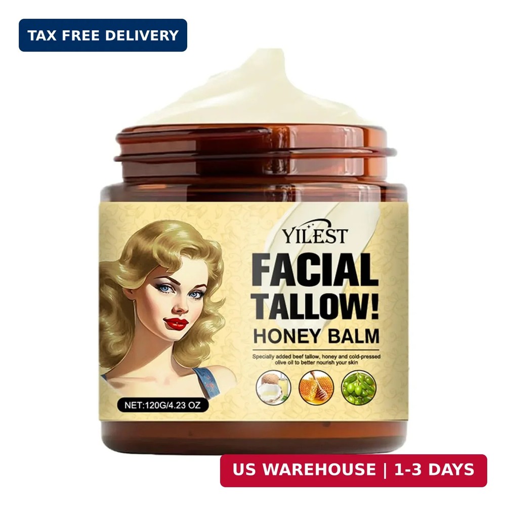 Tallow and Honey Balm – Beef Tallow for Skin 4OZ, 2025 Natural Tallow Face Moist