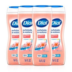 Dial Body Wash, Exfoliate & Restore Himalayan 16 Fl Oz (Pack of 4), Pink