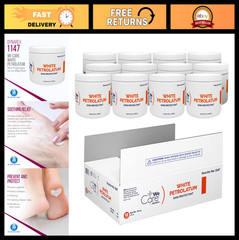 Petroleum Jelly for Dry Skin, Soothing White Petrolatum, 15 oz Jars, 12 Pack