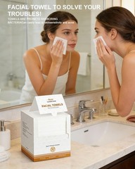 Disposable Face Towels 50 Count XL Soft Facial Cleansing Dry Wipes Travel