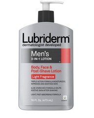 Lubriderm Men’s 3 in 1 Body Face & Post Shave Lotion Light Fragrance 16oz 473ml
