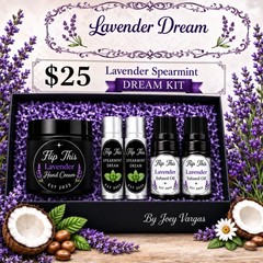 Homemade Organic Lavender Dream Kit Spearmint Lip Balm Hand Cream & Lavender…